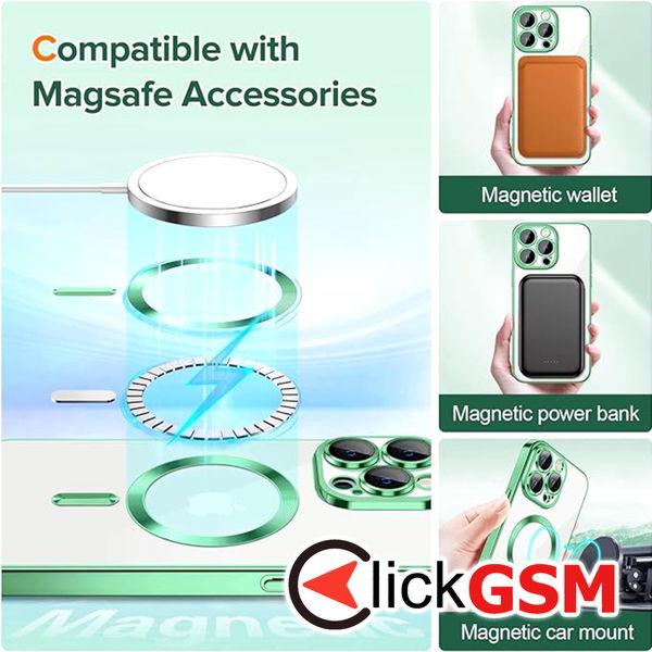 Techsuit - Luxury Crystal MagSafe - iPhone 15 Pro Max - Deep Green