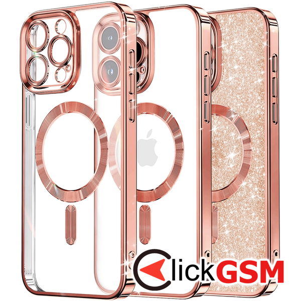 Techsuit - Luxury Glitter MagSafe - iPhone 13 Pro - Rose Gold