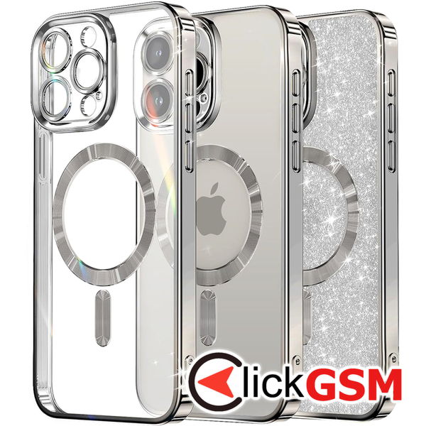 Techsuit - Luxury Glitter MagSafe - iPhone 14 Pro - Silver