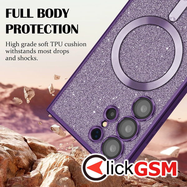 Techsuit - Luxury Glitter MagSafe - iPhone 14 Pro - Silver