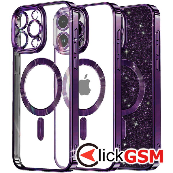 Techsuit - Luxury Glitter MagSafe - iPhone 14 Pro - Deep Purple