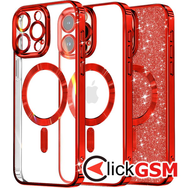 Techsuit - Luxury Glitter MagSafe - iPhone 14 Pro Max - Red