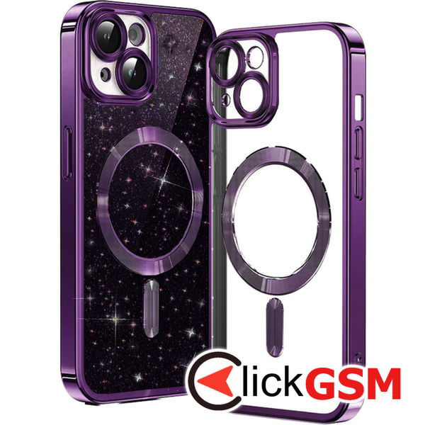 Techsuit - Luxury Glitter MagSafe - iPhone 15 - Deep Purple
