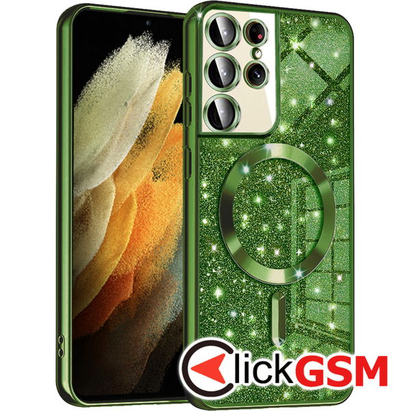 Techsuit - Luxury Glitter MagSafe - Samsung Galaxy S21 Ultra 5G - Deep Green