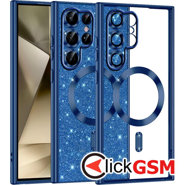 Techsuit - Luxury Glitter MagSafe - Samsung Galaxy S22 Ultra 5G - Deep Blue