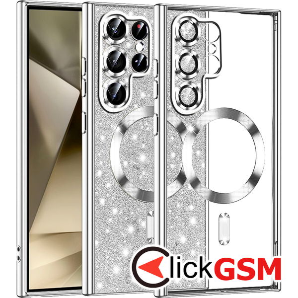 Techsuit - Luxury Glitter MagSafe - Samsung Galaxy S22 Ultra 5G - Silver