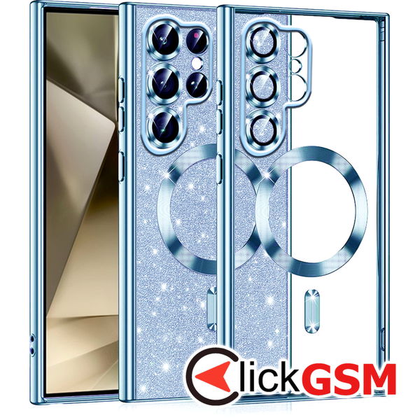 Techsuit - Luxury Glitter MagSafe - Samsung Galaxy S22 Ultra 5G - Light Blue