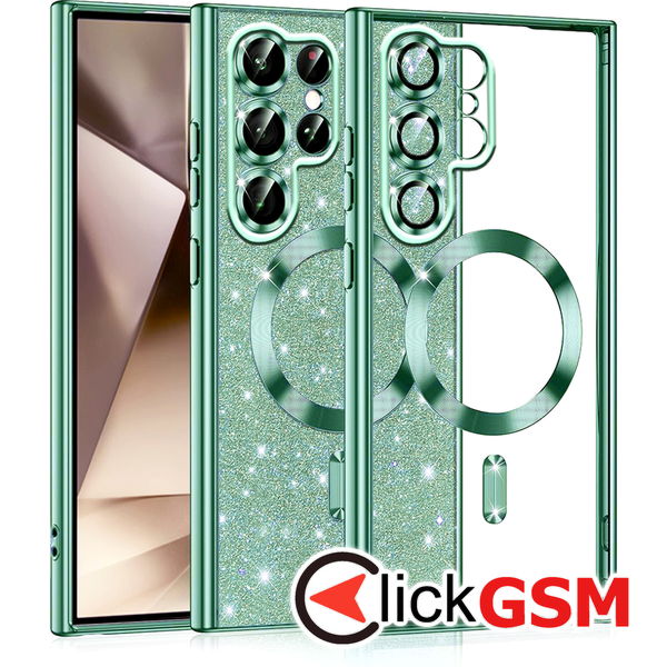 Techsuit - Luxury Glitter MagSafe - Samsung Galaxy S22 Ultra 5G - Light Green
