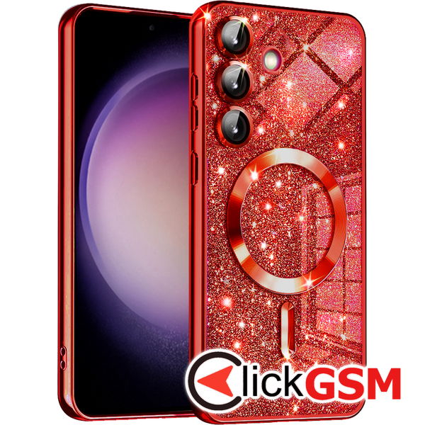 Techsuit - Luxury Glitter MagSafe - Samsung Galaxy S23 FE - Red