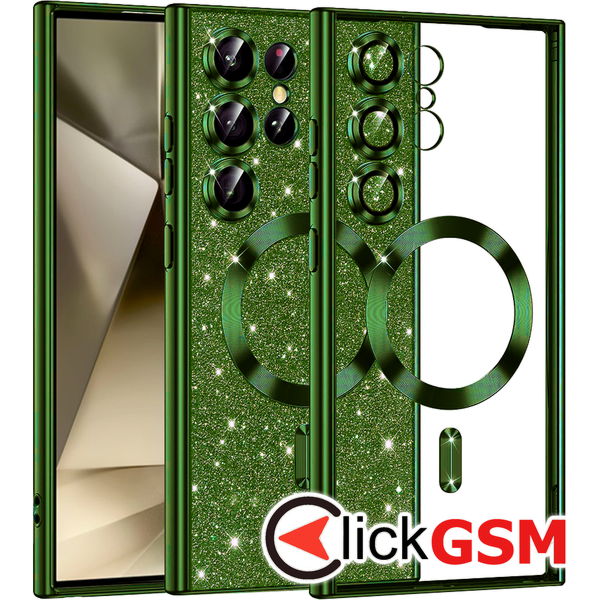 Techsuit - Luxury Glitter MagSafe - Samsung Galaxy S24 Ultra - Deep Green