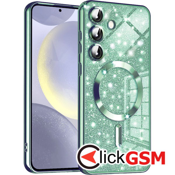 Techsuit - Luxury Glitter MagSafe - Samsung Galaxy S24 - Light Green