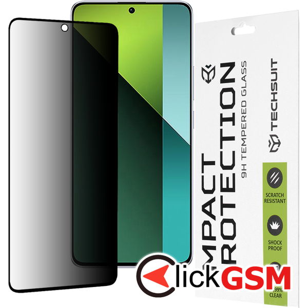 Techsuit - 111D Privacy Full Glue - Xiaomi Redmi Note 13 Pro 5G / Poco X6 - Black