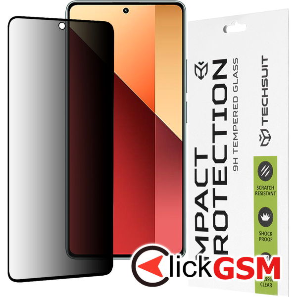 Techsuit - 111D Privacy Full Glue - Xiaomi Redmi Note 13 Pro 4G / Poco M6 Pro 4G - Black