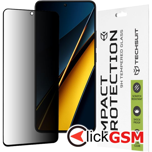Techsuit - 111D Privacy Full Glue - Xiaomi Poco X6 Pro - Black