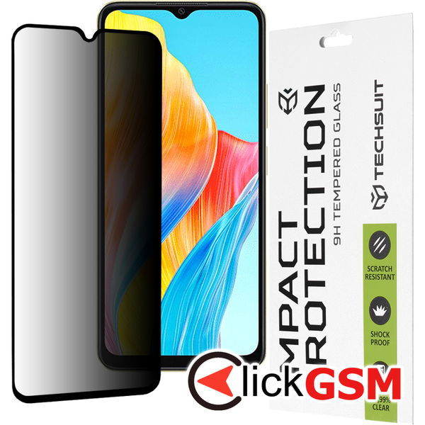Techsuit - 111D Privacy Full Glue - Oppo A18 / A38 - Black
