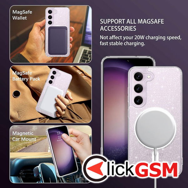 Techsuit - SparkleSkin MagSafe Series - Samsung Galaxy S23 Plus - Clear
