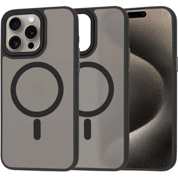 Techsuit - HaloFrost MagSafe Series - iPhone 15 Pro Max - Black