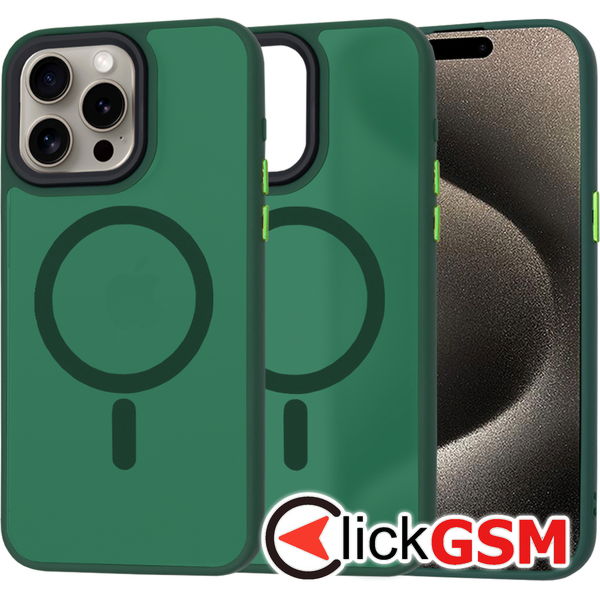 Techsuit - HaloFrost MagSafe Series - iPhone 15 Pro Max - Midnight Green