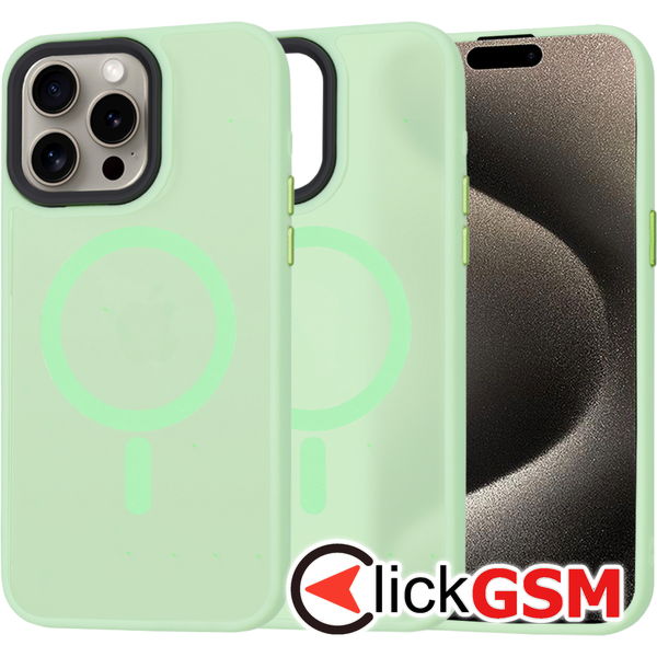 Techsuit - HaloFrost MagSafe Series - iPhone 15 Pro Max - Light Green