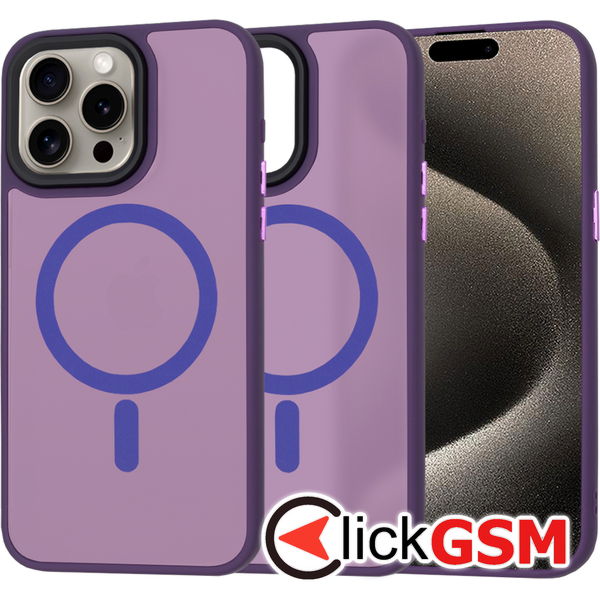 Techsuit - HaloFrost MagSafe Series - iPhone 15 Pro Max - Deep Purple