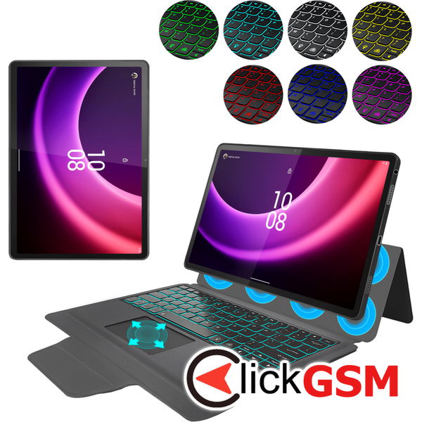 Techsuit - KeyTab Pro + Screen Protector (with RGB Wireless Keyboard) - Lenovo Tab P11 Gen 2 11.5 - Black