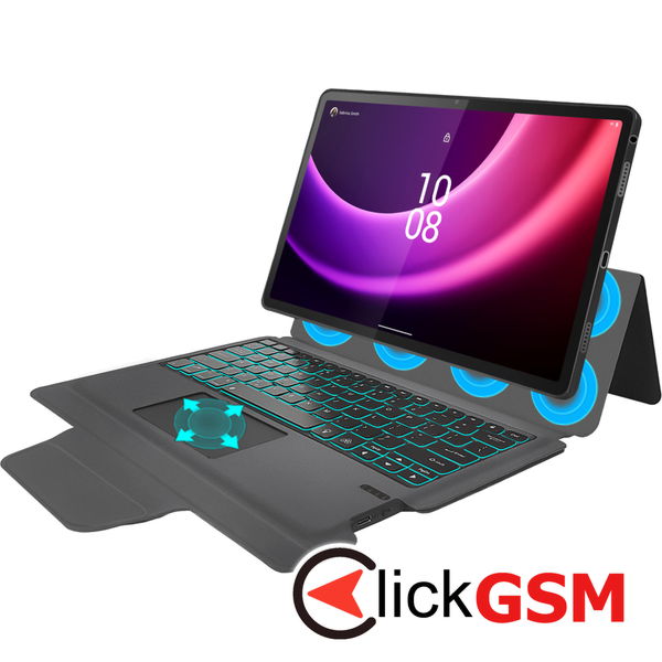 Techsuit - KeyTab Pro + Screen Protector (with RGB Wireless Keyboard) - Lenovo Tab P11 Gen 2 11.5 - Black