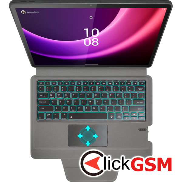 Techsuit - KeyTab Pro + Screen Protector (with RGB Wireless Keyboard) - Lenovo Tab P11 Gen 2 11.5 - Black