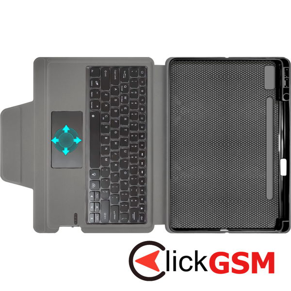 Techsuit - KeyTab Pro + Screen Protector (with RGB Wireless Keyboard/Stylus Pen Holder) - Lenovo Tab P11 Pro Gen 2 11.2 - Black