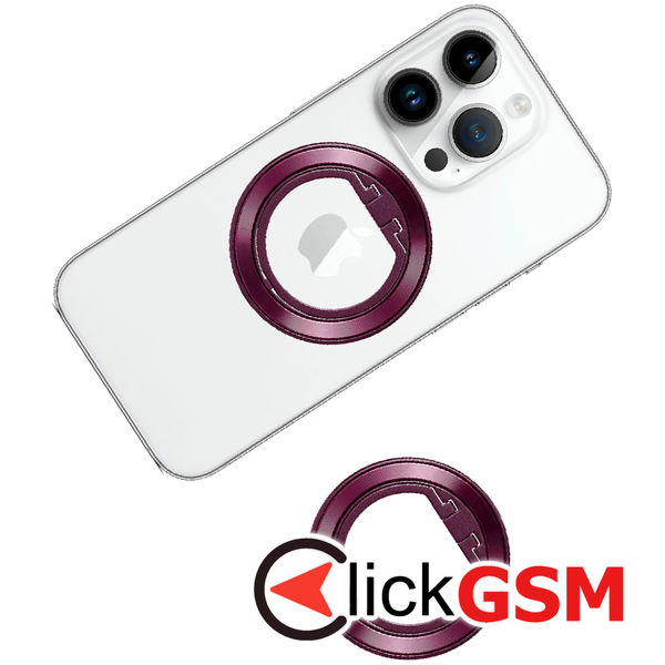Techsuit - MagSafe Phone Ring (MPR2) - Round Shape, Aluminium Alloy - Burgundy