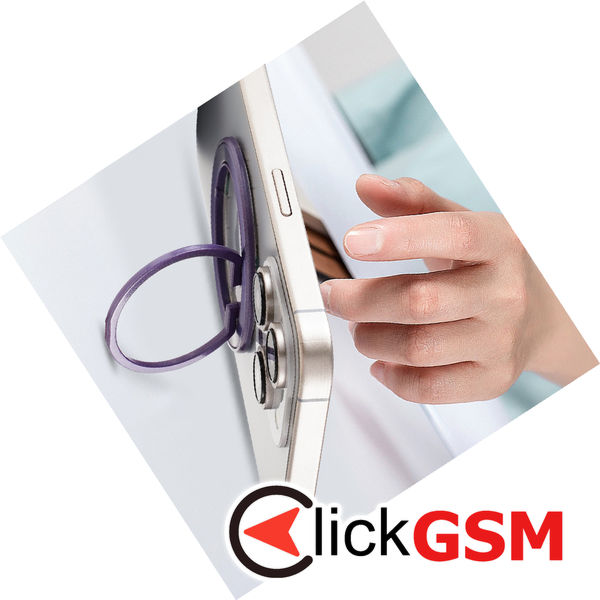 Techsuit - MagSafe Phone Ring (MPR2) - Round Shape, Aluminium Alloy - Silver / Light Purple