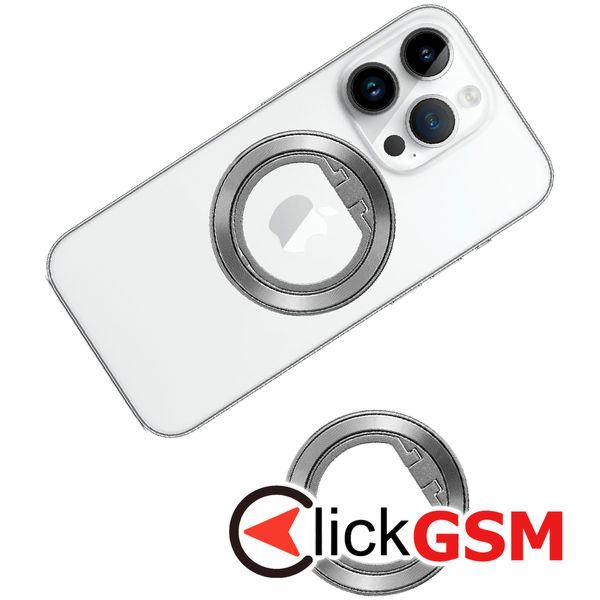 Techsuit - MagSafe Phone Ring (MPR2) - Round Shape, Aluminium Alloy - Silver