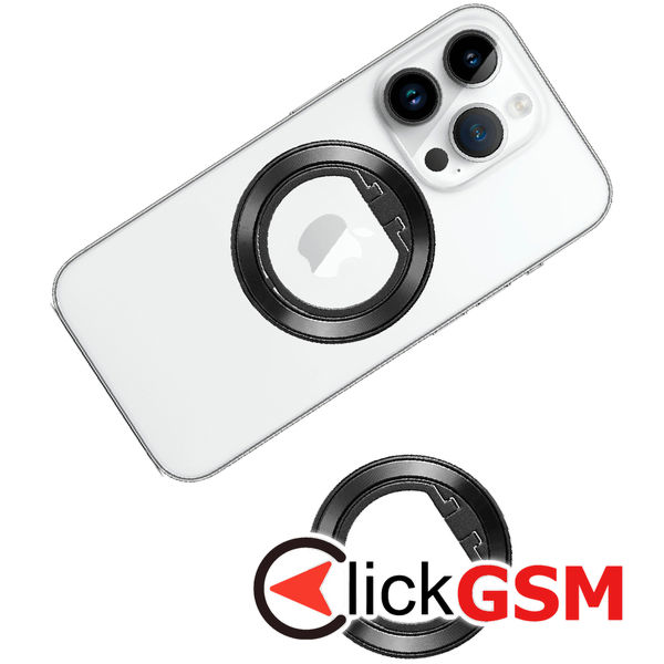 Techsuit - MagSafe Phone Ring (MPR2) - Round Shape, Aluminium Alloy - Black