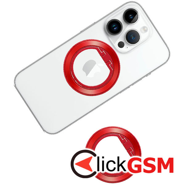 Techsuit - MagSafe Phone Ring (MPR2) - Round Shape, Aluminium Alloy - Red