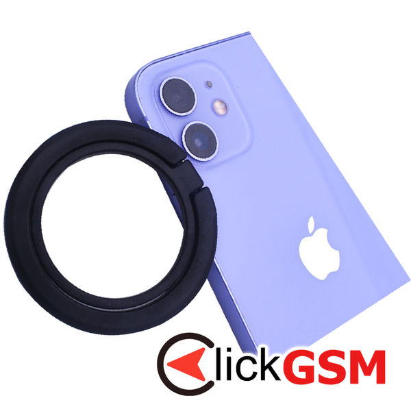 Techsuit - MagSafe Phone Ring (MPR3) - Round Shape, Aluminium Alloy, 3M - Black