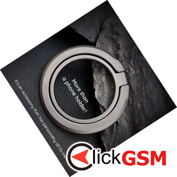 Techsuit - MagSafe Phone Ring (MPR3) - Round Shape, Aluminium Alloy, 3M - Black