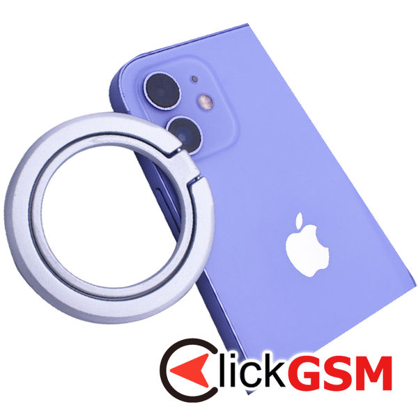 Techsuit - MagSafe Phone Ring (MPR3) - Round Shape, Aluminium Alloy, 3M - Silver