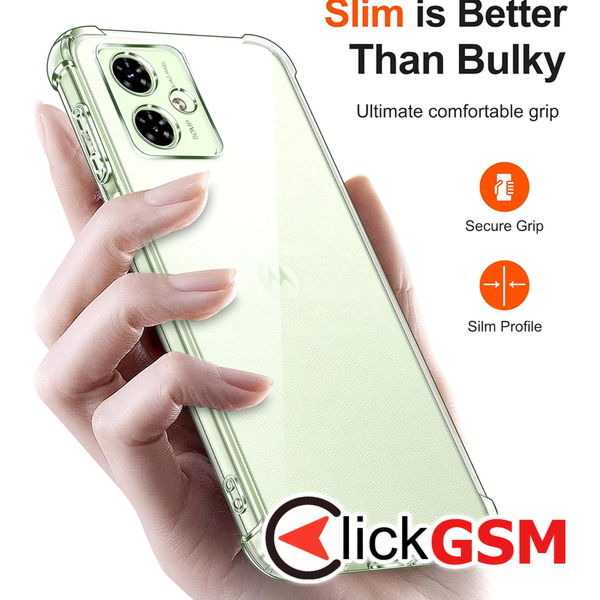 Techsuit - Shockproof Clear Silicone - Motorola Moto G54 Power Edition / G64 - Clear