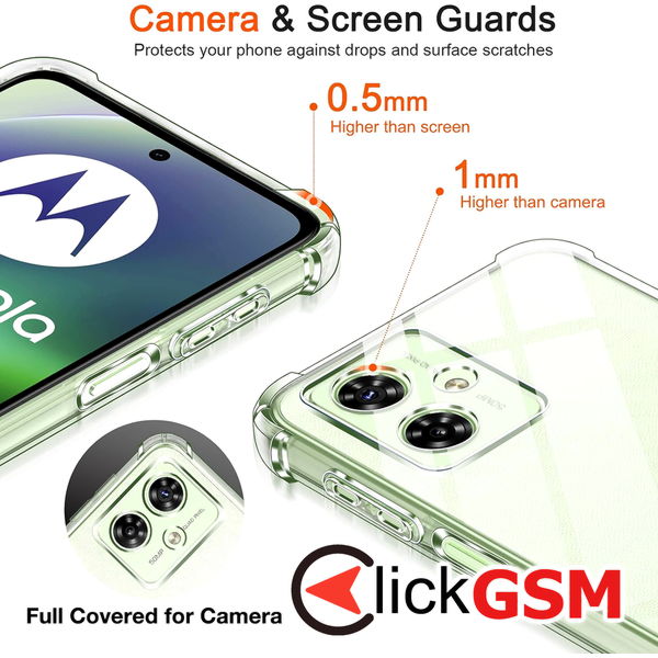 Techsuit - Shockproof Clear Silicone - Motorola Moto G54 Power Edition / G64 - Clear