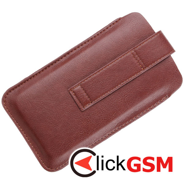 Techsuit - Belt Phone Case (BPC1) - from Premium Eco Leather, with Belt Holder, for Aprox. 6.7 inch, Size L - Brown