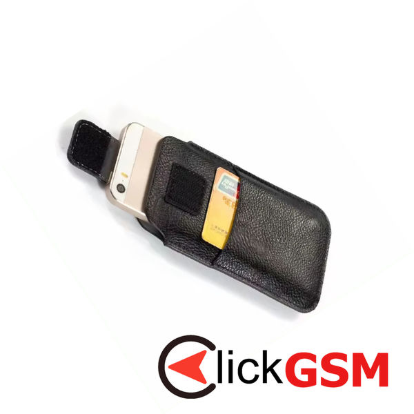 Techsuit - Belt Phone Case (BPC1) - from Premium Eco Leather, with Belt Holder, for Aprox. 6.5 inch, Size M - Black