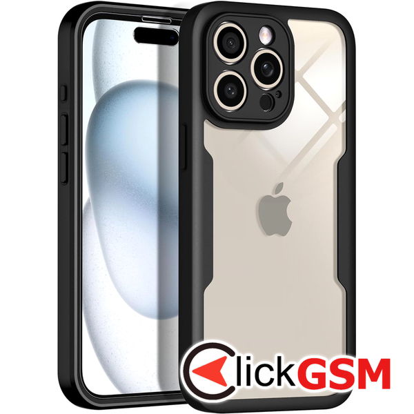 Techsuit - ColorVerse 360 Series + Screen Protector - iPhone 15 Pro Max - Black