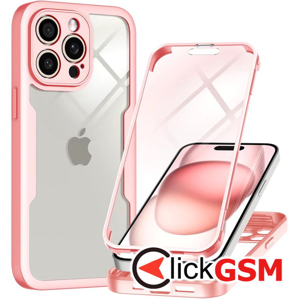 Techsuit - ColorVerse 360 Series + Screen Protector - iPhone 15 Pro Max - Pink