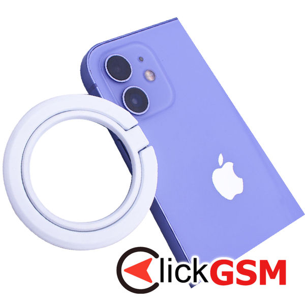 Techsuit - MagSafe Phone Ring (MPR3) - Round Shape, Aluminium Alloy, 3M - White