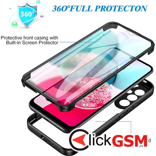 Techsuit - ColorVerse 360 Series + Screen Protector - Samsung Galaxy A14 4G / A14 5G - Black