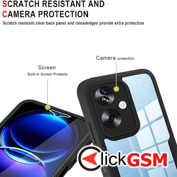 Techsuit - ColorVerse 360 Series + Screen Protector - Oppo A79 5G / OnePlus Nord N30 SE - Black