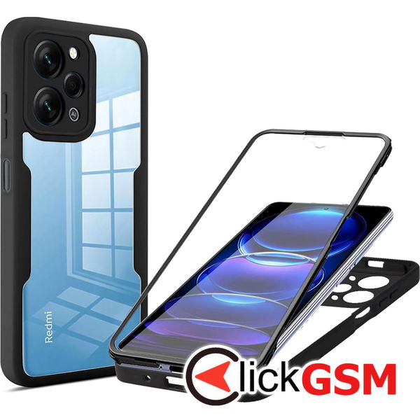 Techsuit - ColorVerse 360 Series + Screen Protector - Xiaomi Redmi 12 4G - Black