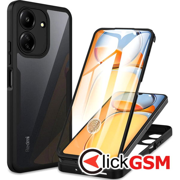 Techsuit - ColorVerse 360 Series + Screen Protector - Xiaomi Redmi 13C 4G / Poco C65 - Black