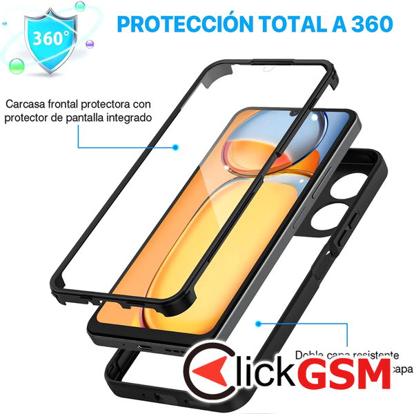 Techsuit - ColorVerse 360 Series + Screen Protector - Xiaomi Redmi 13C 4G / Poco C65 - Black