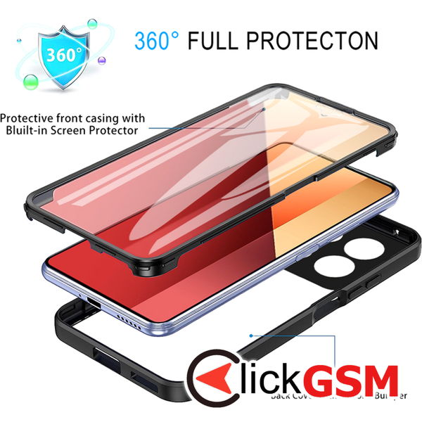 Techsuit - ColorVerse 360 Series + Screen Protector - Xiaomi Redmi Note 13 Pro 4G / Poco M6 Pro 4G - Blue