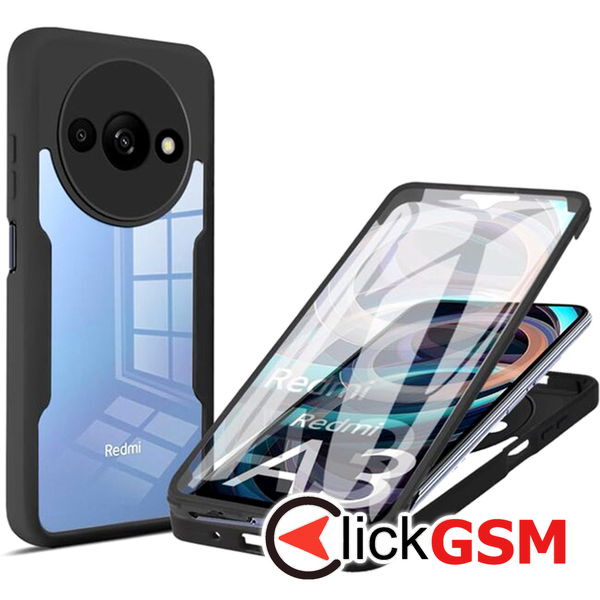 Techsuit - ColorVerse 360 Series + Screen Protector - Xiaomi Redmi A3 / Redmi A3x - Black